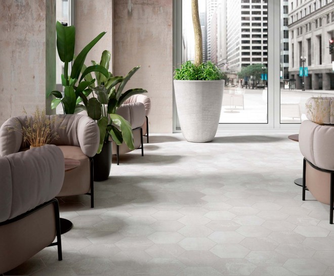 Alchemy White Natural Hexagon Hex 25X30