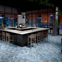 Alchemy Blue Natural Hexagon Hex 25X30