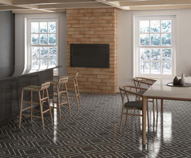 Encaustic Coal Decor Lappato 30X30