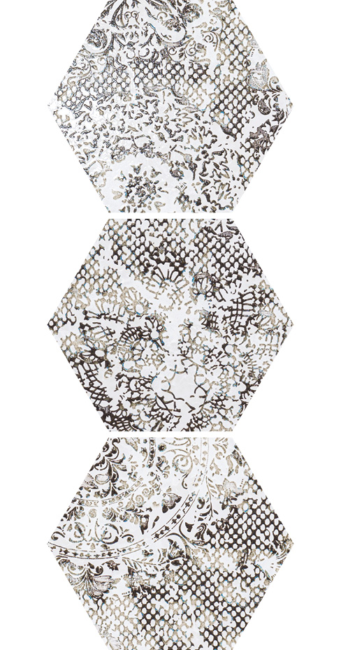 Inedita White Nat Hexagon Hex 25X30