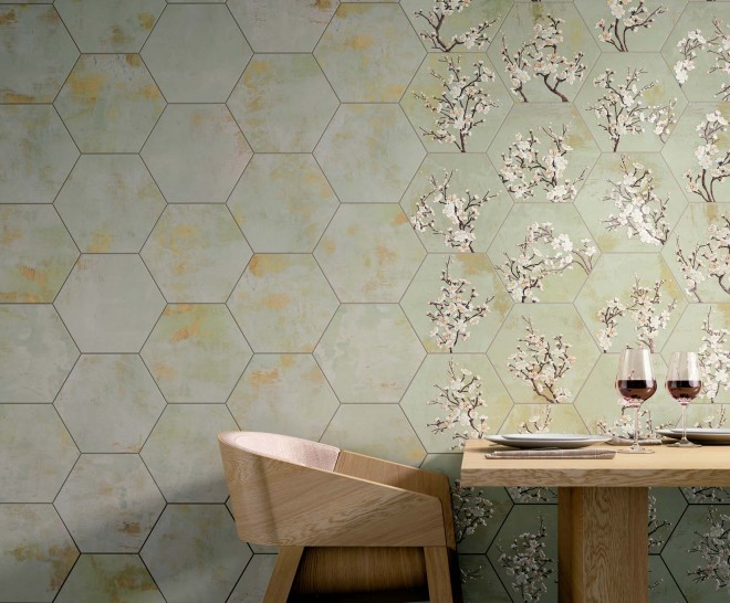 Mood Green Natural Hexagon Hex 25X30