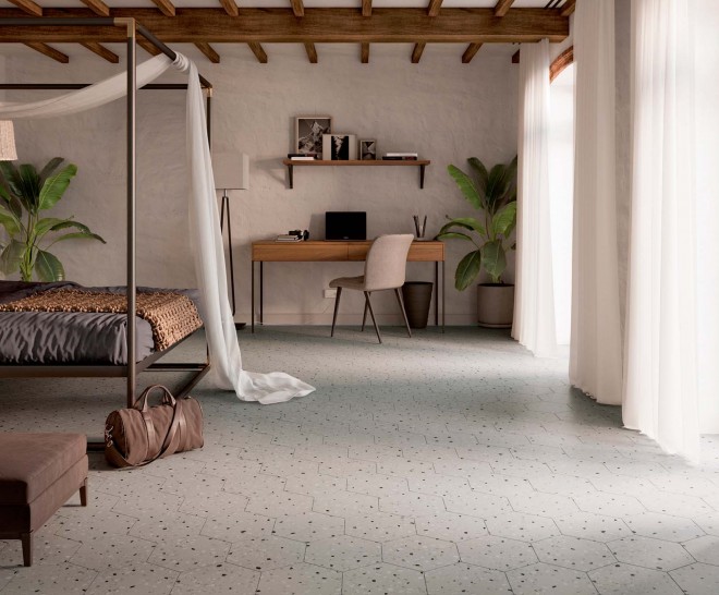 South Grey Natural Hexagon Hex 25X30