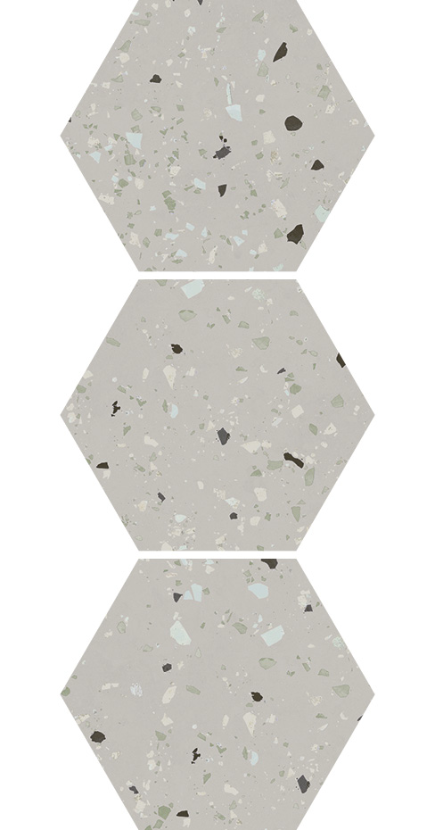 South Grey Natural Hexagon Hex 25X30