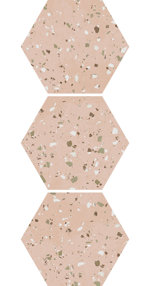 South Pink Natural Hexagon Hex 25X30