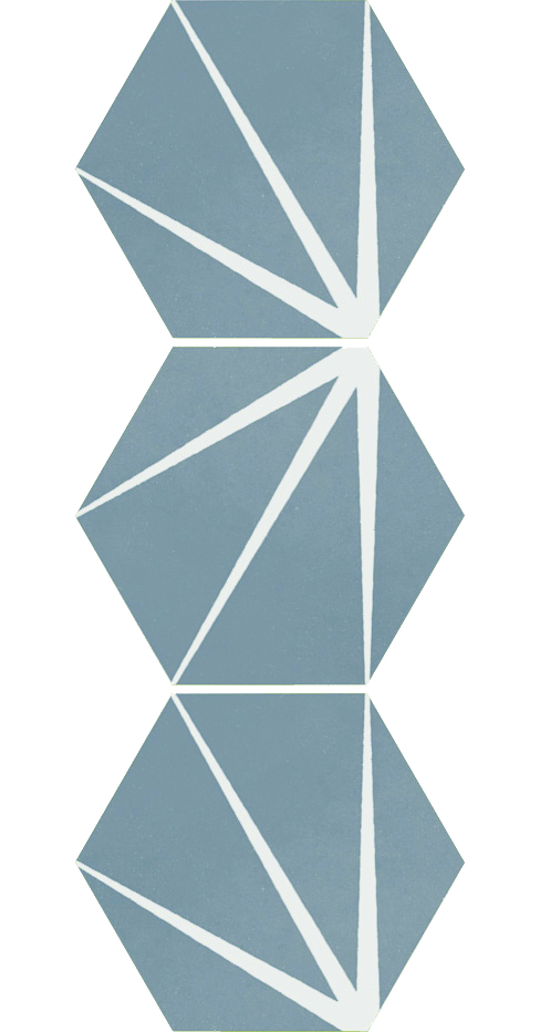 Starline Blue Natural Hexagon Hex 25X30